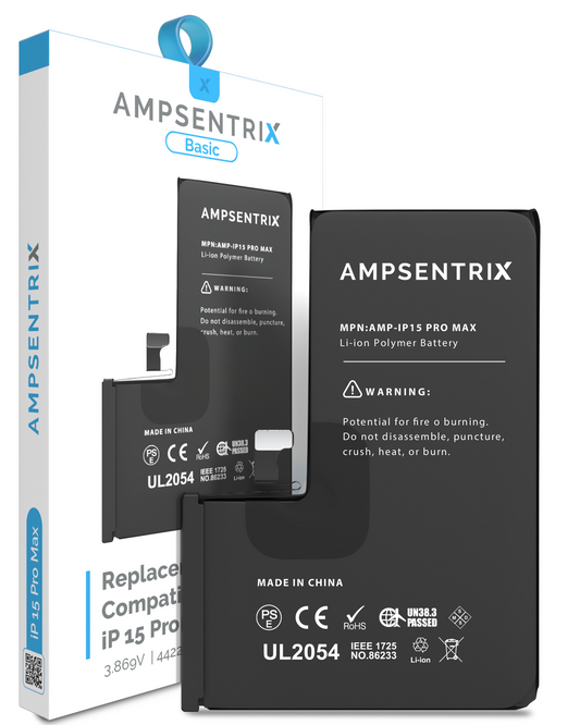 Replacement Battery For iPhone 15 Pro Max (AmpSentrix Basic)