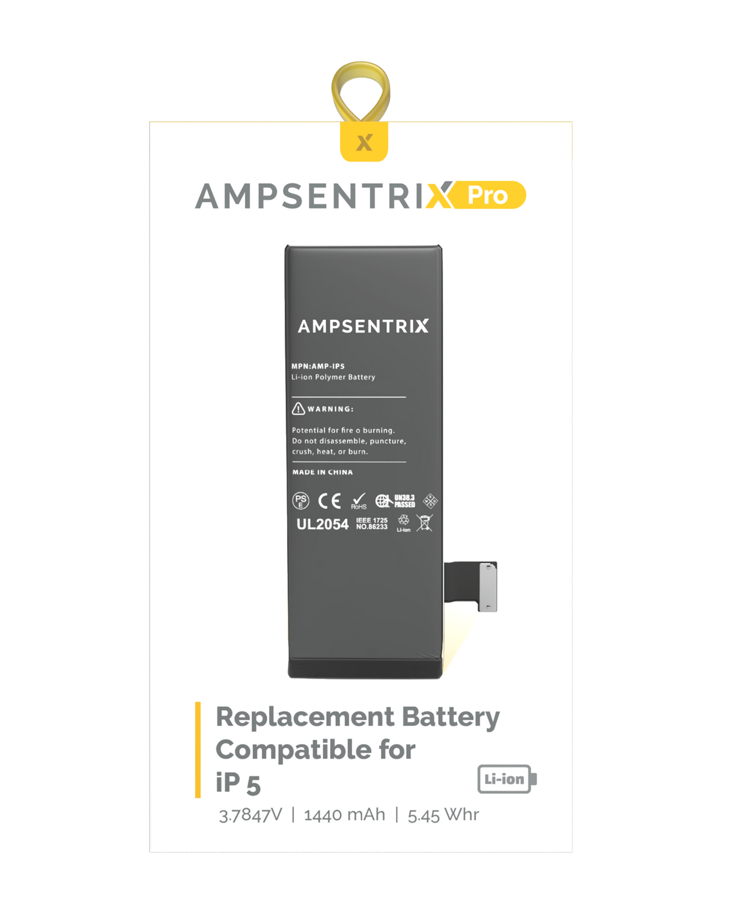 Replacement Battery For iPhone 5 (AmpSentrix Pro)