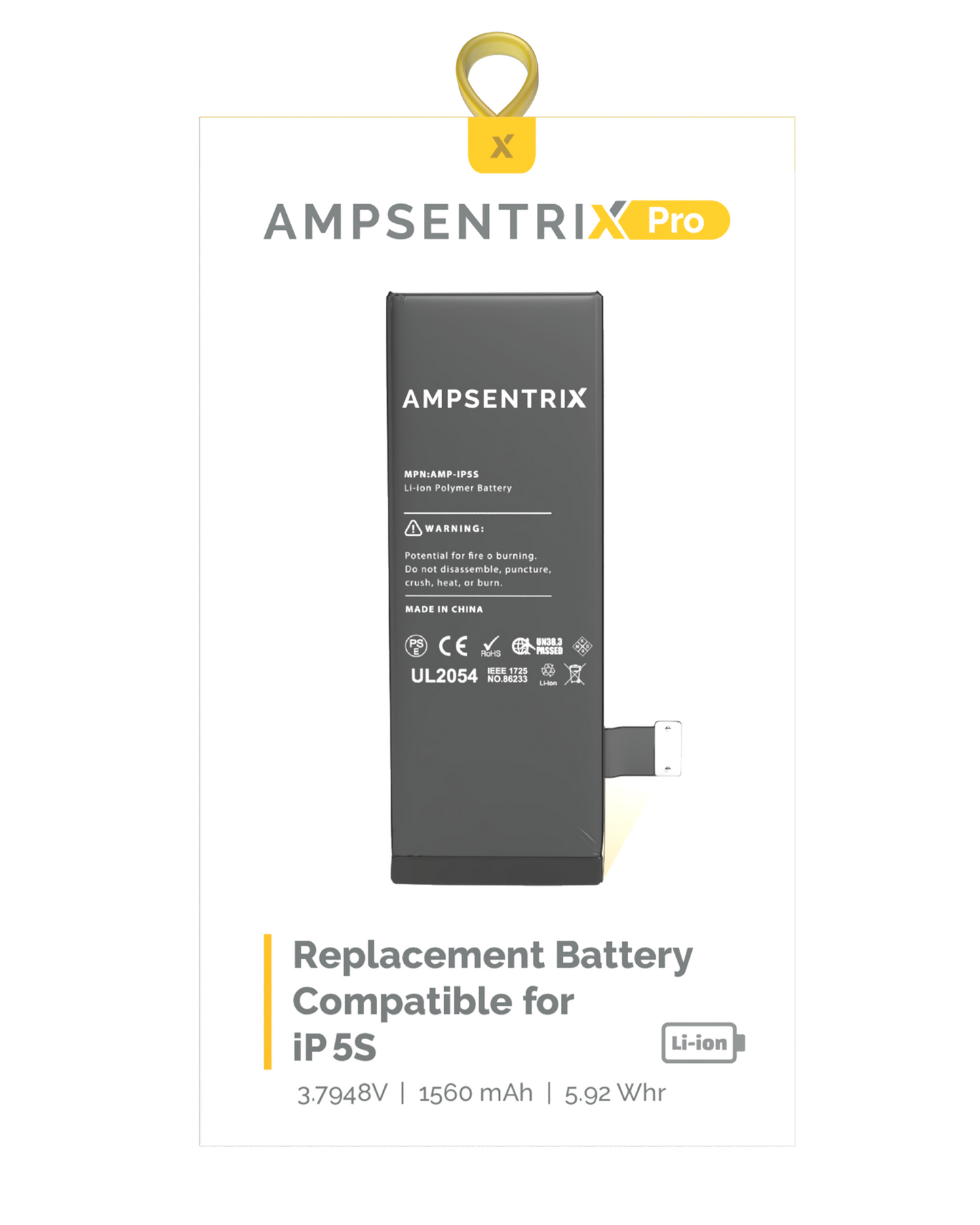 Replacement Battery For iPhone 5S (AmpSentrix Pro)