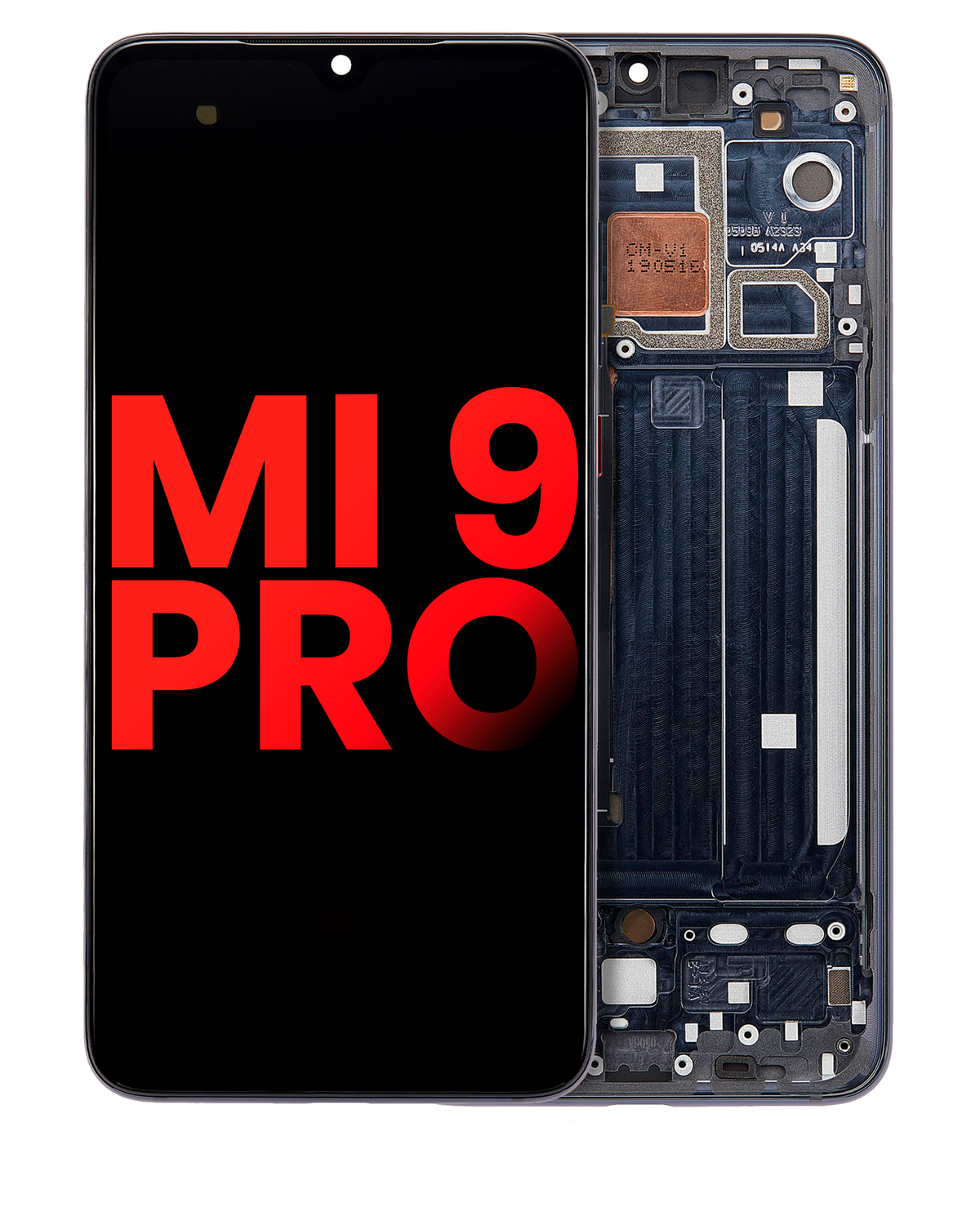 OLED Assembly With Frame For Xiaomi Mi 9 Pro (Aftermarket Plus) (Titanium Black) - replacement part product image SKU 107082113603 - image 1