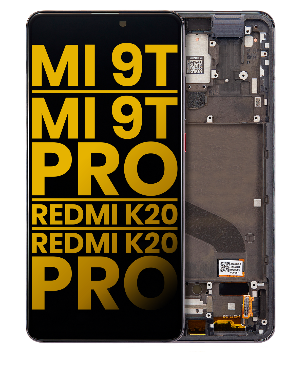 OLED Assembly With Frame For Xiaomi Mi 9T / 9T Pro / K20 / K20 Pro (Refurbished) (Carbon Black) - replacement part product image SKU 107082119302 - image 1