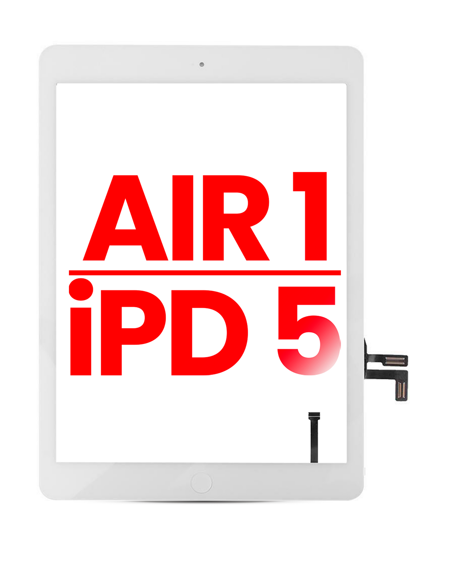 Digitizer For iPad Air 1 / iPad 5 (2017) (Home Button Pre-Installed For iPad Air 1) (Aftermarket Plus) (White)