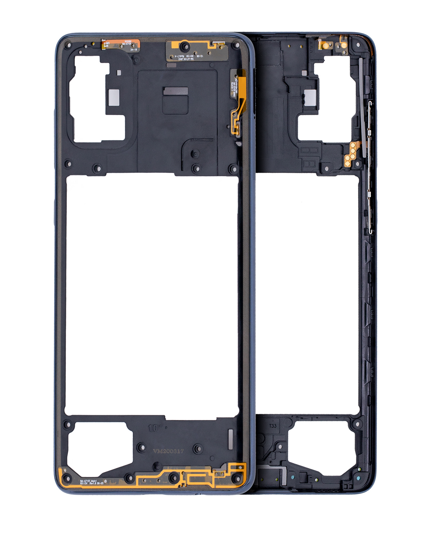Mid-Frame Housing For Samsung Galaxy A71 (A715 / 2020) ( Aftermarket Plus) (Prism Crush Black)