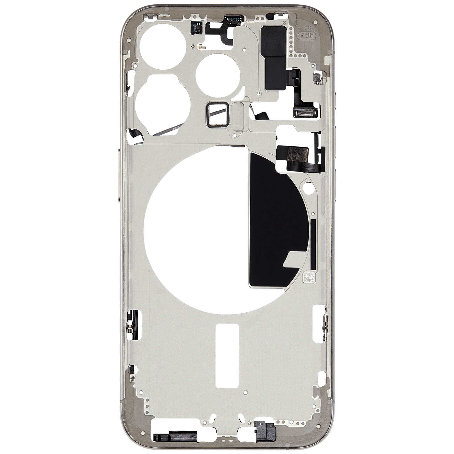 Mid-Frame Housing W/ Small Parts For iPhone 15 Pro (EU / Global Version) (Used OEM Pull: Grade A) (Natural Titanium)