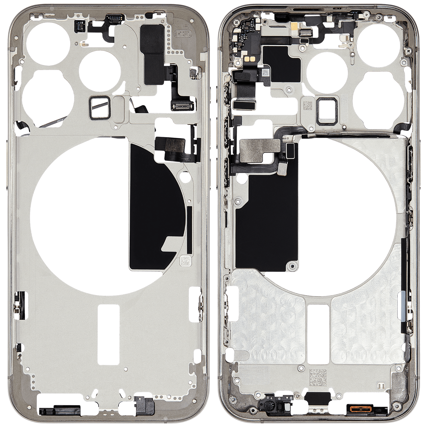 Mid-Frame Housing W/ Small Parts For iPhone 15 Pro (EU / Global Version) (Used OEM Pull: Grade A) (Natural Titanium)