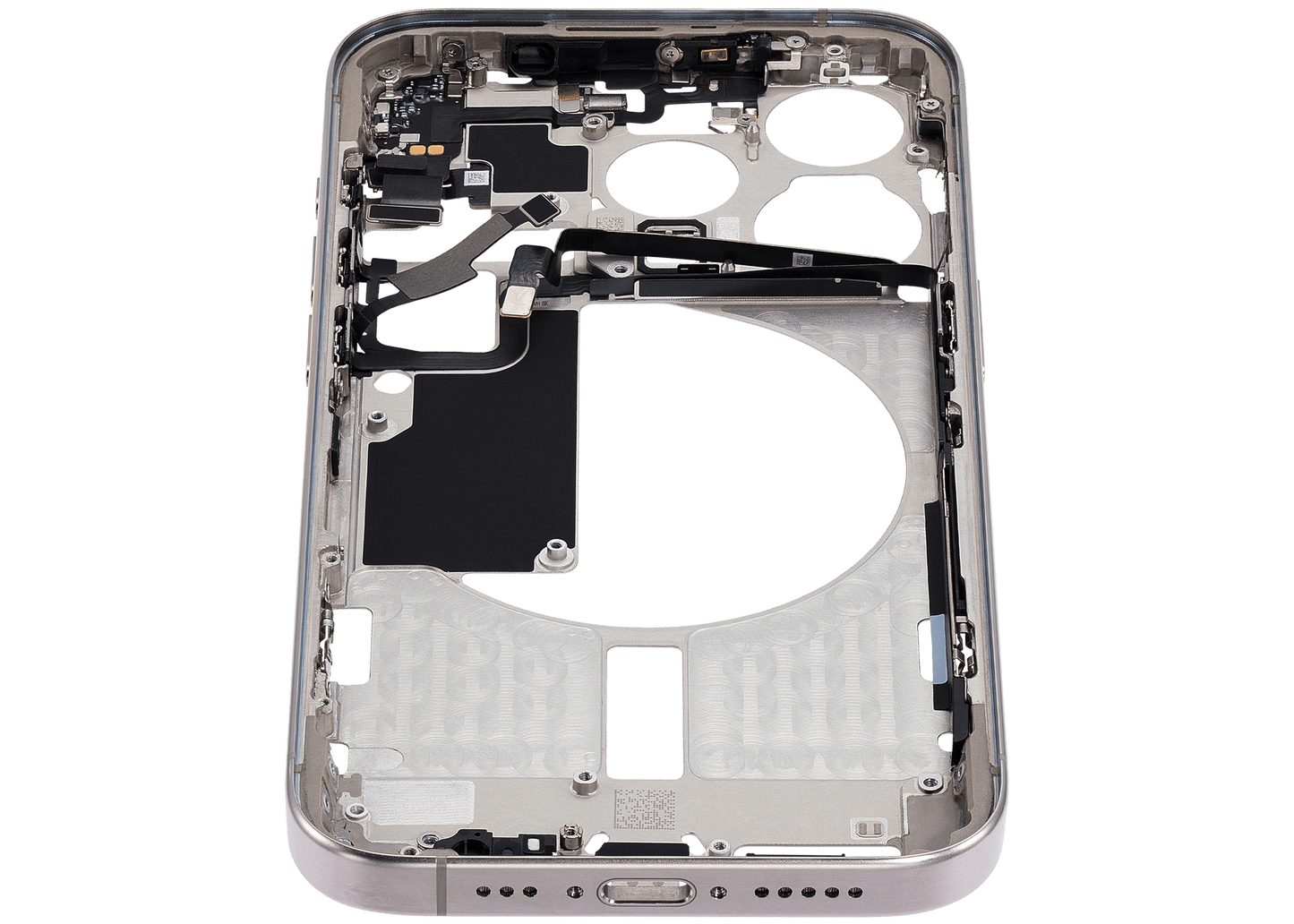 Mid-Frame Housing W/ Small Parts For iPhone 15 Pro (EU / Global Version) (Used OEM Pull: Grade A) (Natural Titanium)