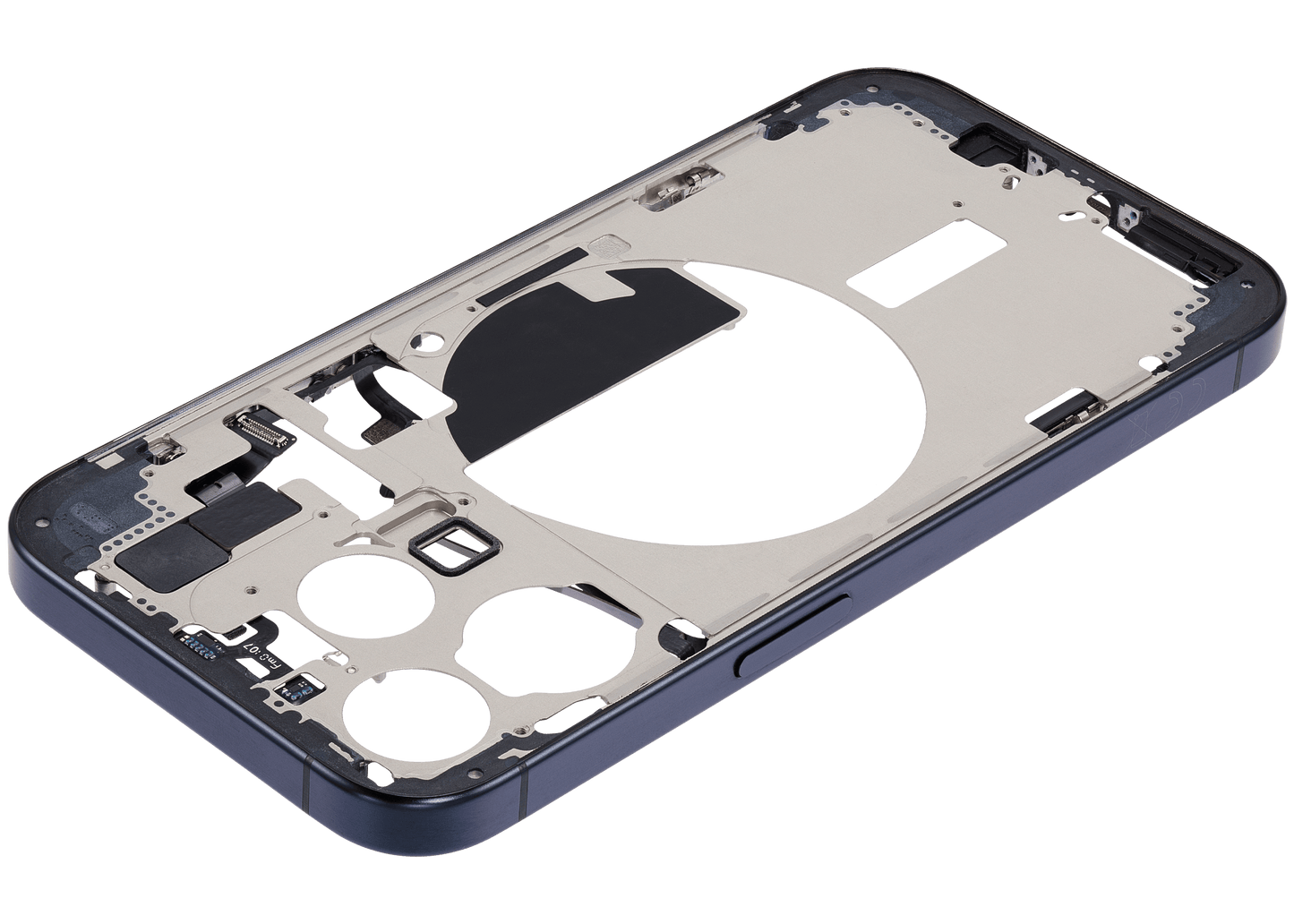 Mid-Frame Housing W/ Small Parts For iPhone 15 Pro (EU / Global Version) (Used OEM Pull: Grade A) (Blue Titanium)
