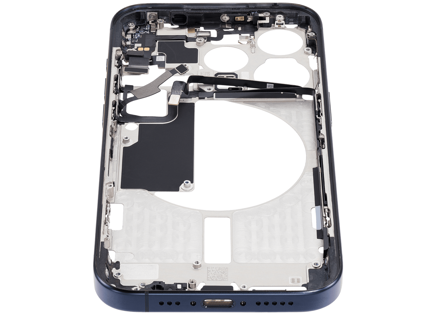 Mid-Frame Housing W/ Small Parts For iPhone 15 Pro (EU / Global Version) (Used OEM Pull: Grade A) (Blue Titanium)