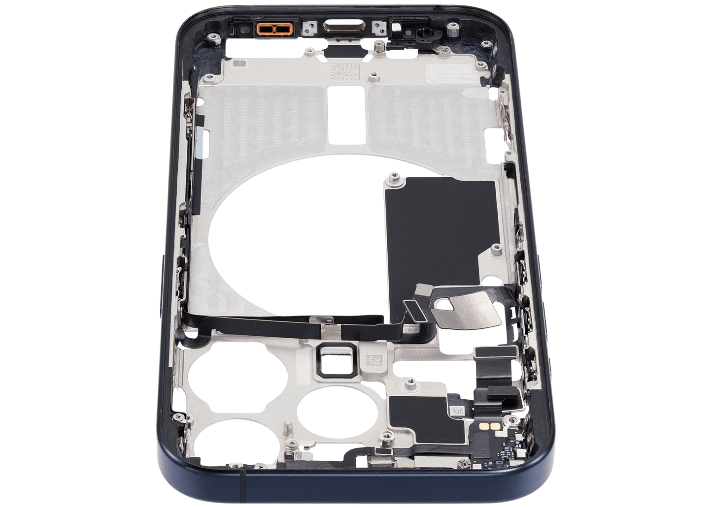 Mid-Frame Housing W/ Small Parts For iPhone 15 Pro (EU / Global Version) (Used OEM Pull: Grade A) (Blue Titanium)