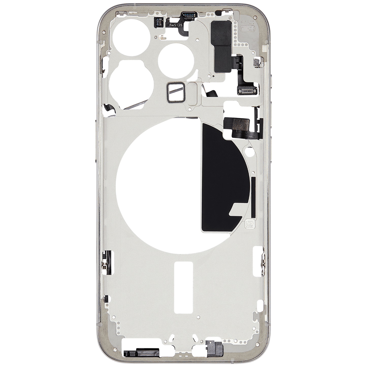 Mid-Frame Housing W/ Small Parts For iPhone 15 Pro (EU / Global Version) (Used OEM Pull: Grade A) (White Titanium)