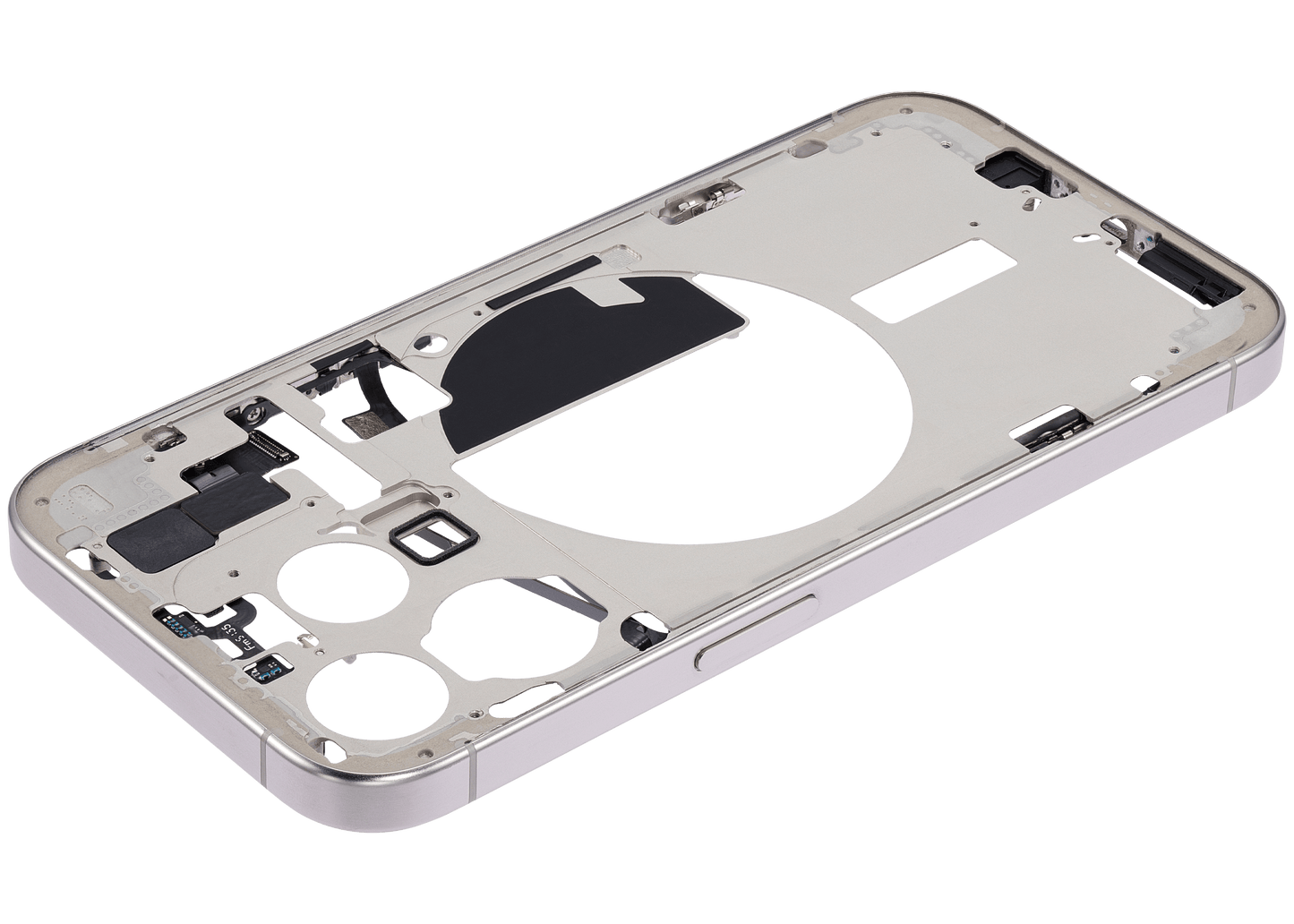 Mid-Frame Housing W/ Small Parts For iPhone 15 Pro (EU / Global Version) (Used OEM Pull: Grade A) (White Titanium)