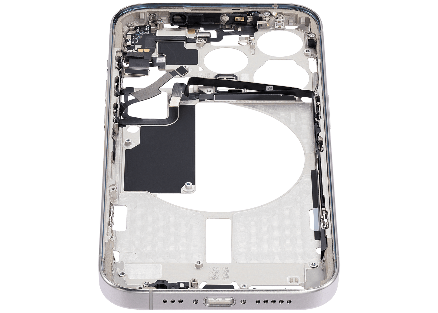 Mid-Frame Housing W/ Small Parts For iPhone 15 Pro (EU / Global Version) (Used OEM Pull: Grade A) (White Titanium)