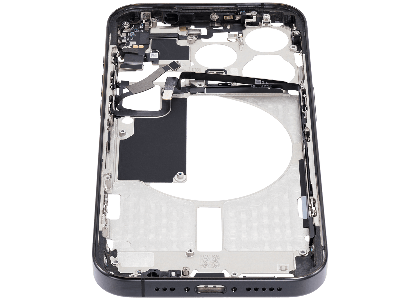 Mid-Frame Housing W/ Small Parts For iPhone 15 Pro (EU / Global Version) (Used OEM Pull: Grade A) (Black Titanium)