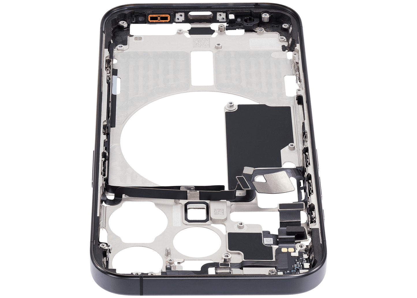 Mid-Frame Housing W/ Small Parts For iPhone 15 Pro (EU / Global Version) (Used OEM Pull: Grade A) (Black Titanium)