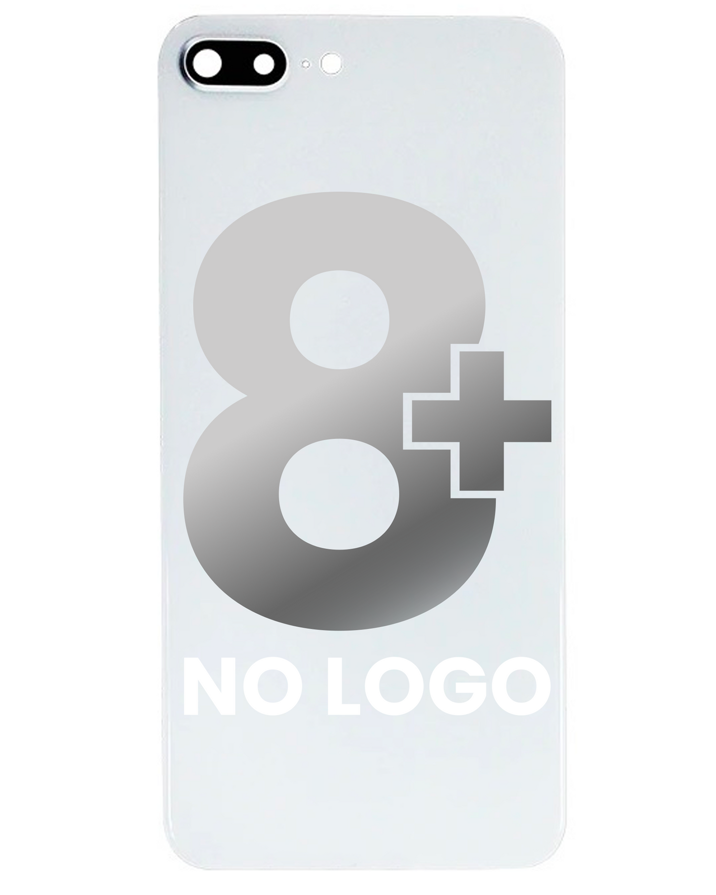 Back Cover Glass With Back Camera Lens For iPhone 8 Plus (No Logo) (Silver)