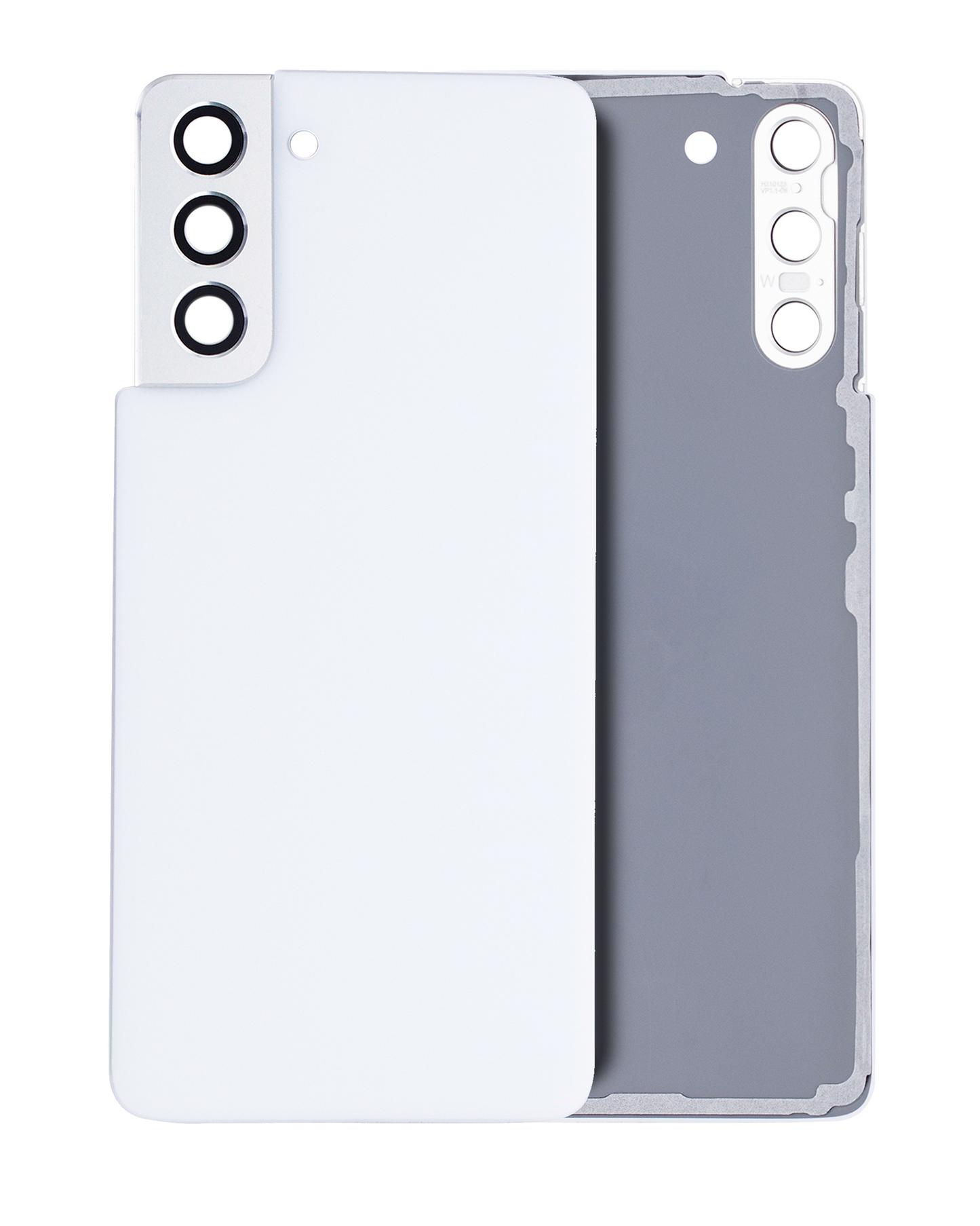 Back Cover Glass With Camera Lens For Samsung Galaxy S21 5G (No Logo) (Aftermarket Plus) (Phantom White)