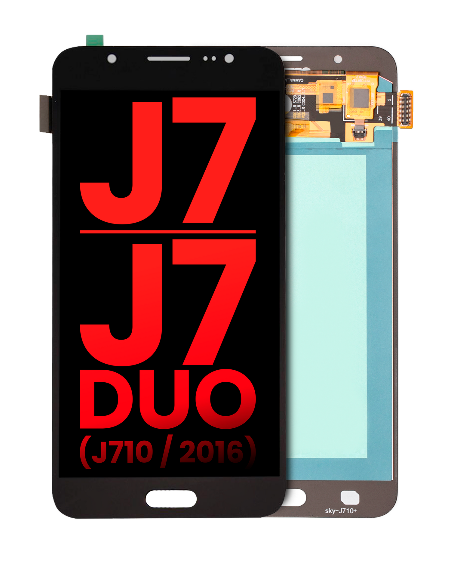 OLED Assembly Without Frame For Samsung Galaxy J7 / J7 Duo (J710 / 2016) (Aftermarket Plus) (Black) - replacement part SKU 107082022404 product image 1