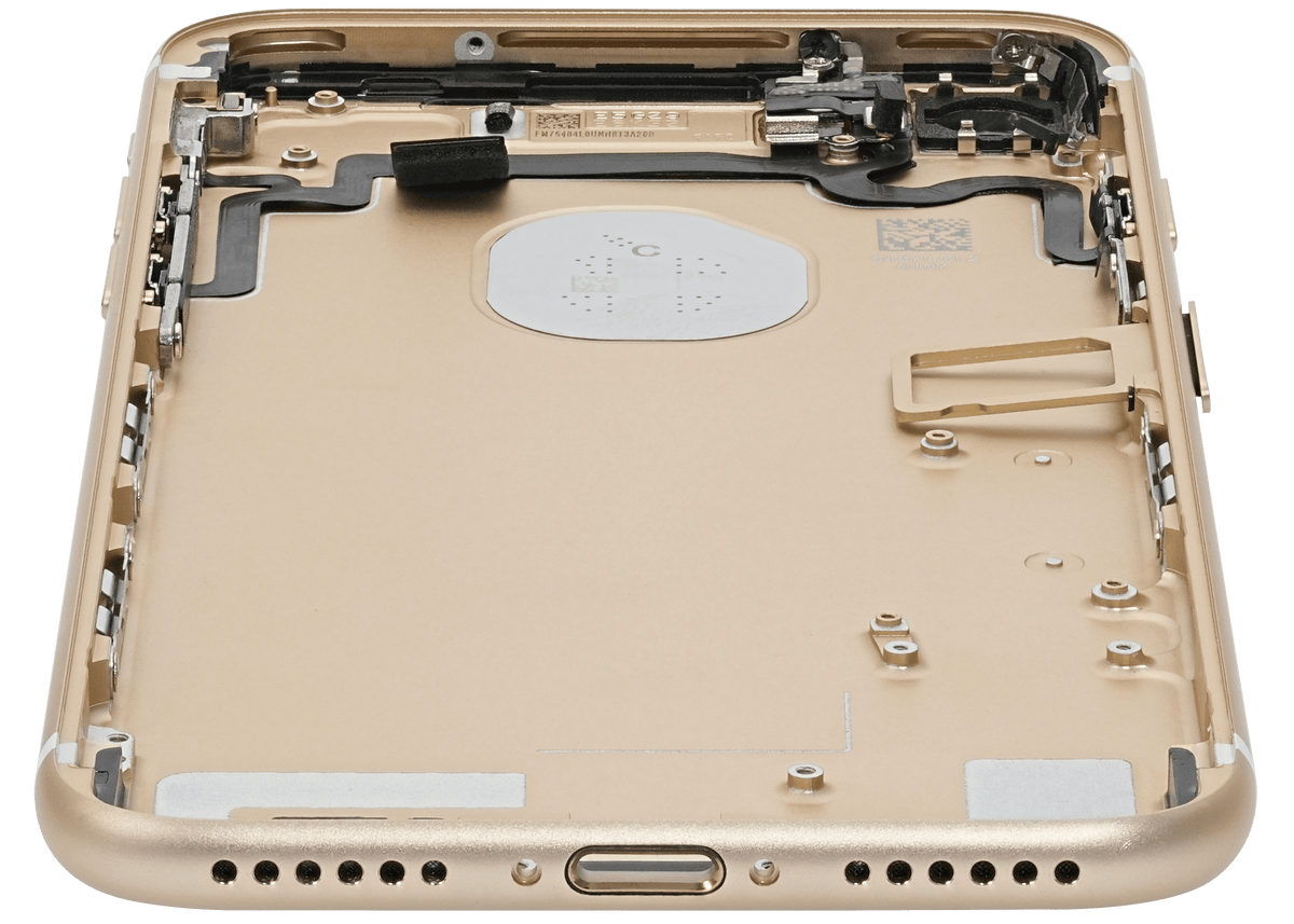 Back Housing W/ Small Components Pre-Installed For iPhone 7 (Used OEM Pull: Grade A) (Gold)