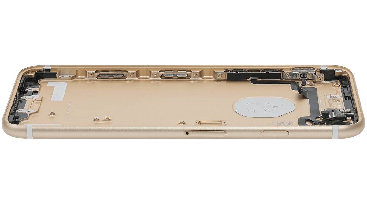 Back Housing W/ Small Components Pre-Installed For iPhone 7 (Used OEM Pull: Grade A) (Gold)