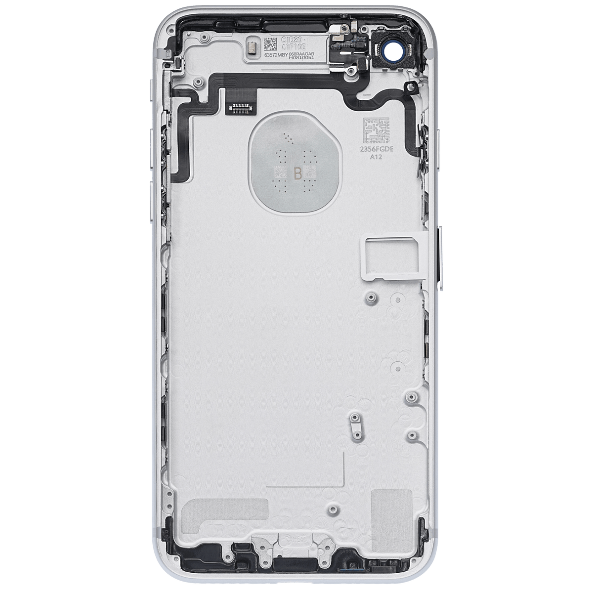 Back Housing W/ Small Parts For iPhone 7 (Used OEM Pull: Grade A) (Silver)
