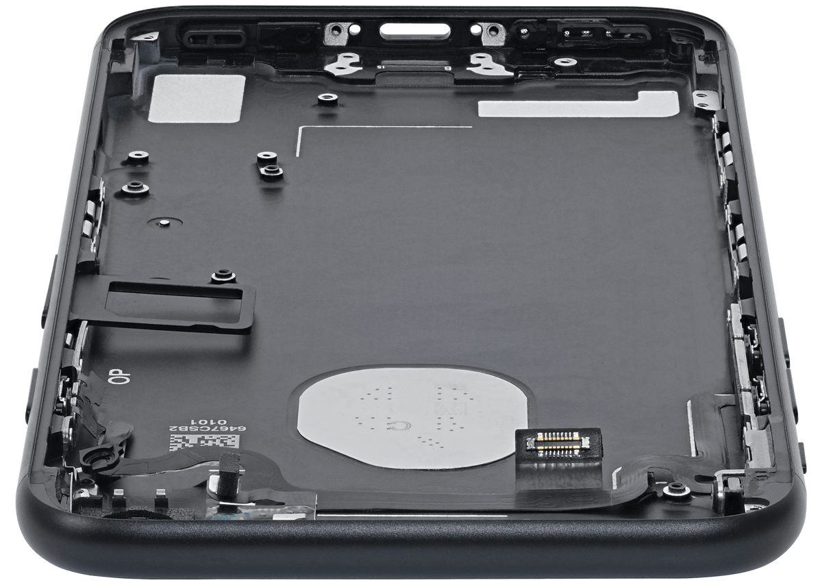 Back Housing W/ Small Parts For iPhone 7 (Used OEM Pull: Grade A) (Matte Black)