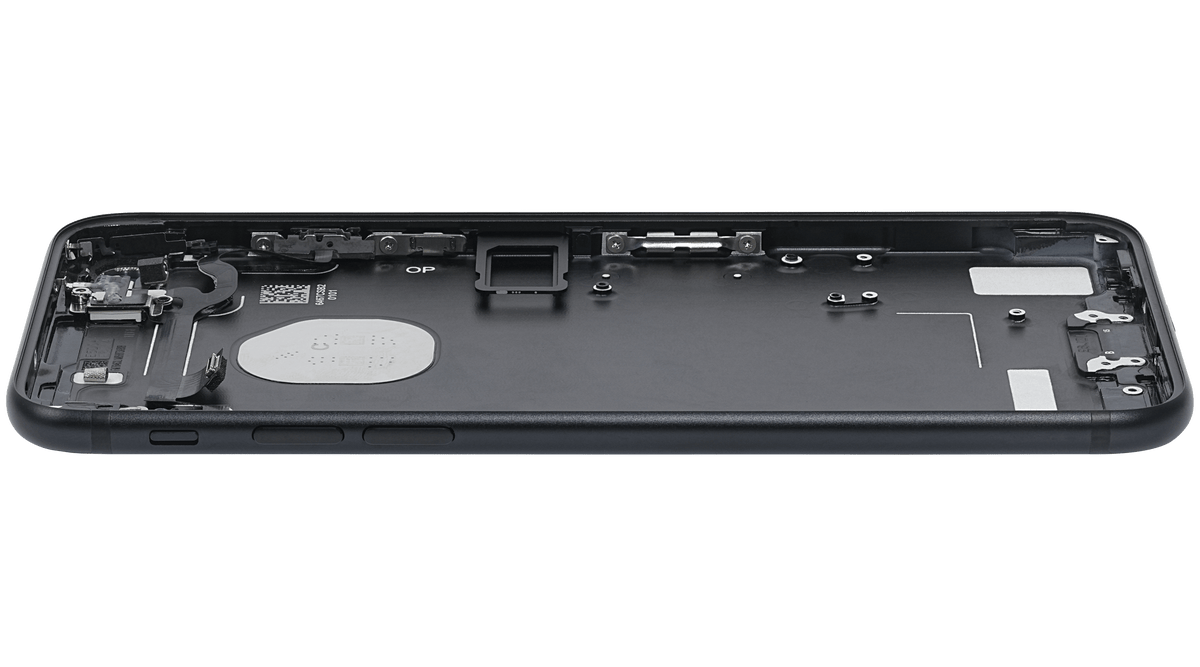 Back Housing W/ Small Parts For iPhone 7 (Used OEM Pull: Grade A) (Matte Black)
