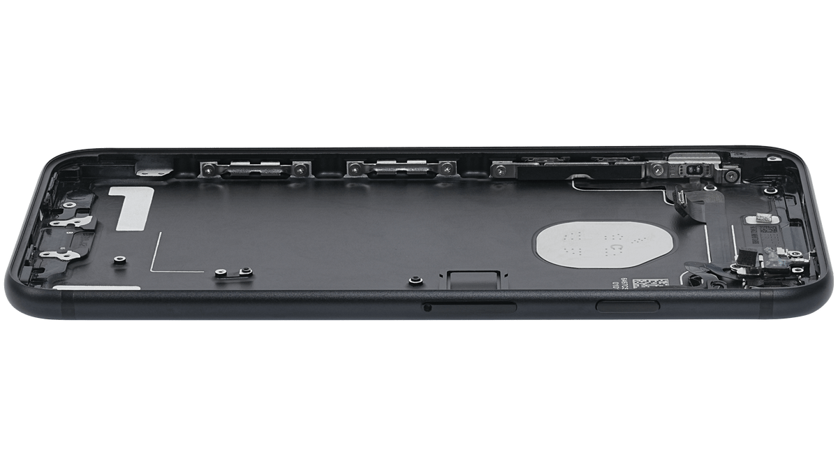 Back Housing W/ Small Parts For iPhone 7 (Used OEM Pull: Grade A) (Matte Black)