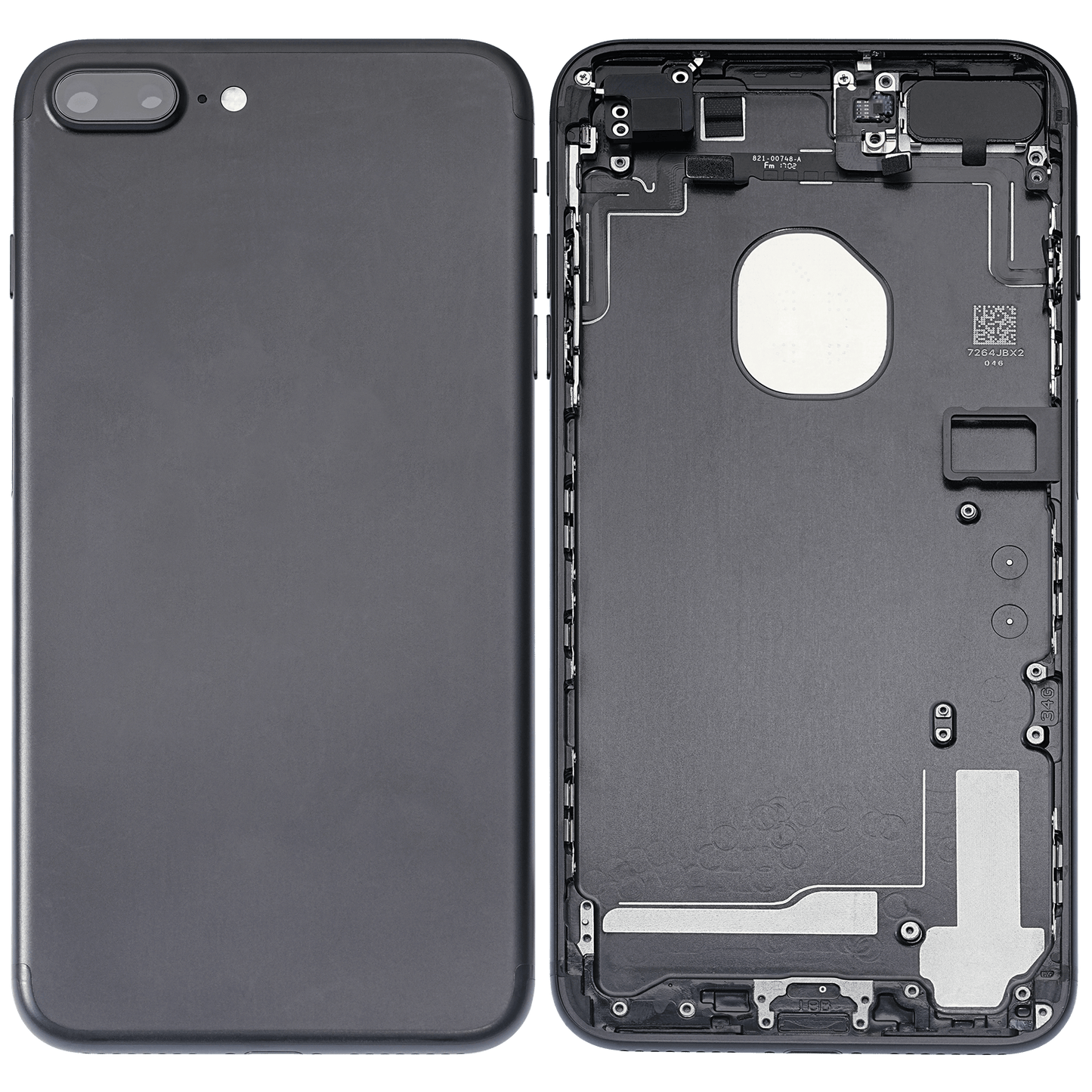 Back Housing W/ Small Parts For iPhone 7 Plus (Used OEM Pull: Grade A) (Matte Black)