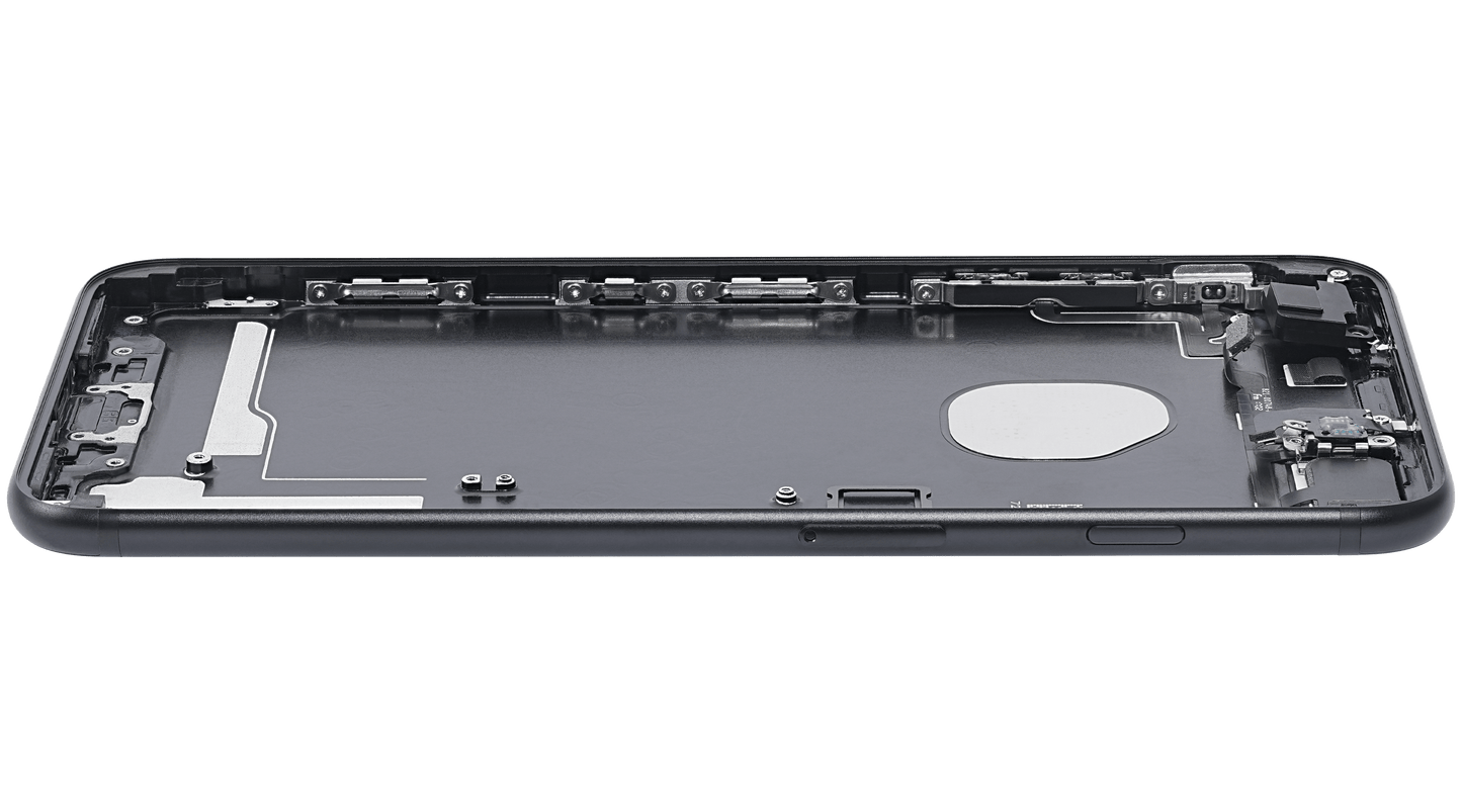 Back Housing W/ Small Parts For iPhone 7 Plus (Used OEM Pull: Grade A) (Matte Black)