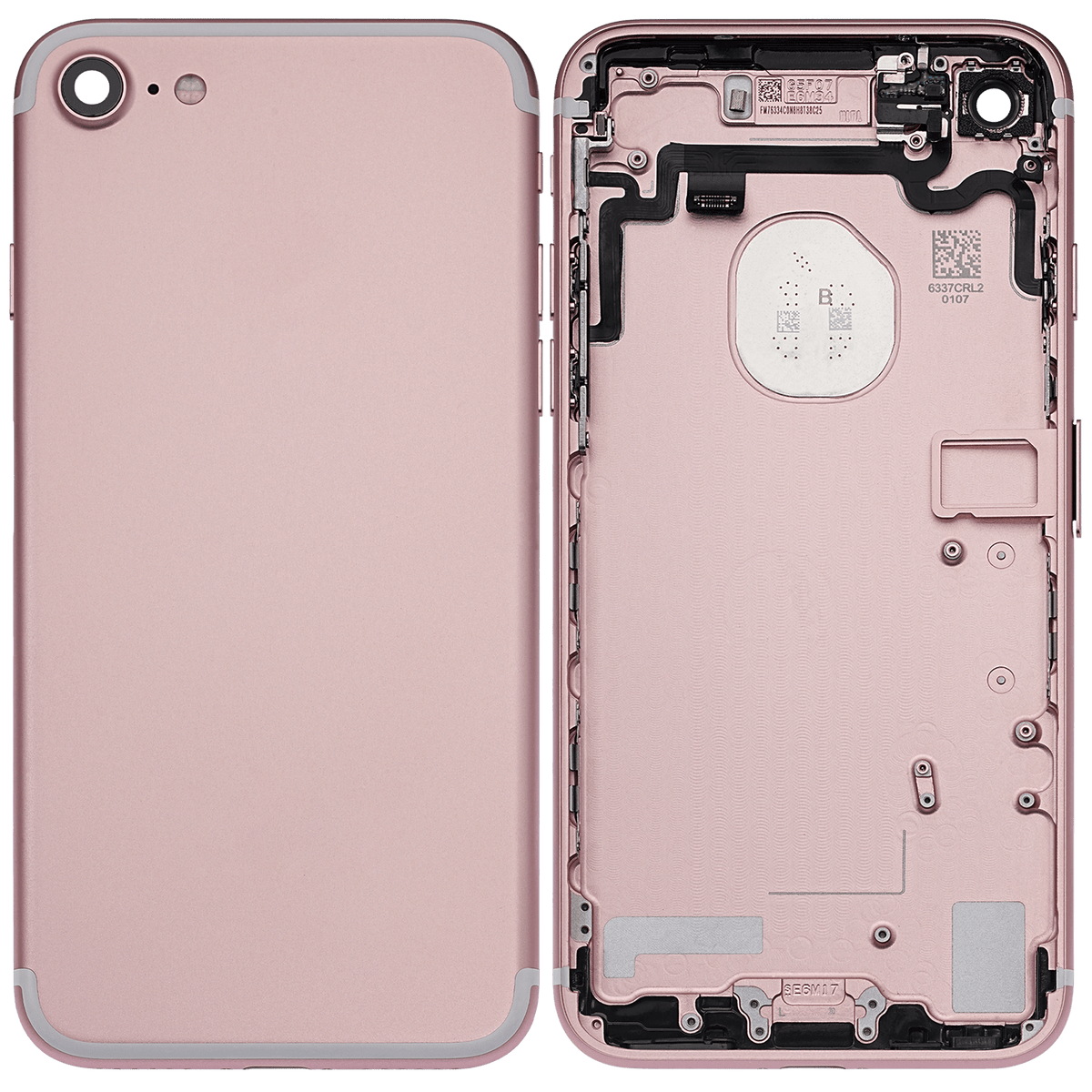 Back Housing W/ Small Parts For iPhone 7 (Used OEM Pull: Grade A) (Rose Gold)