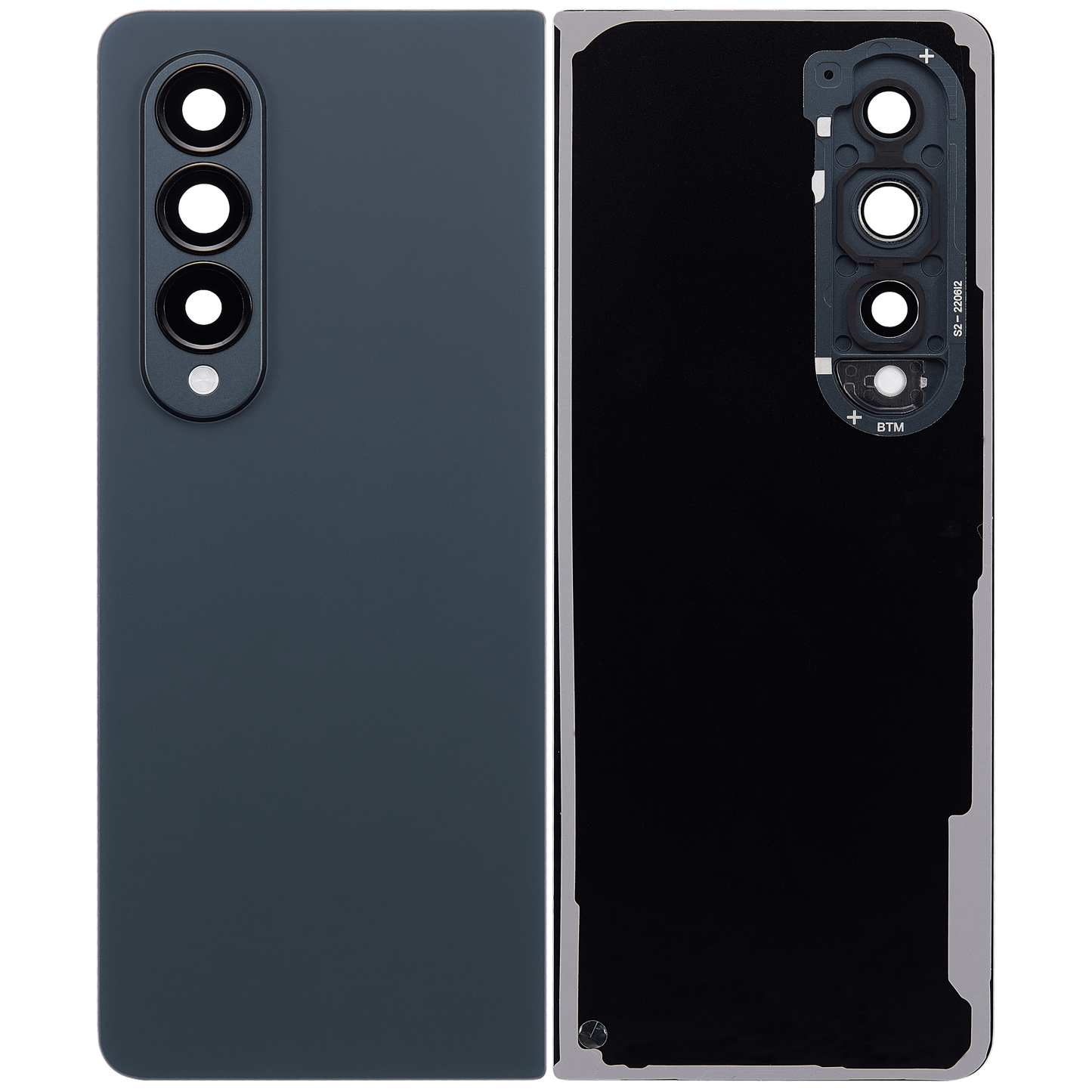 Back Cover Glass With Camera Lens For Samsung Galaxy Z Fold 4 (Service Pack) (Graygreen) side angle