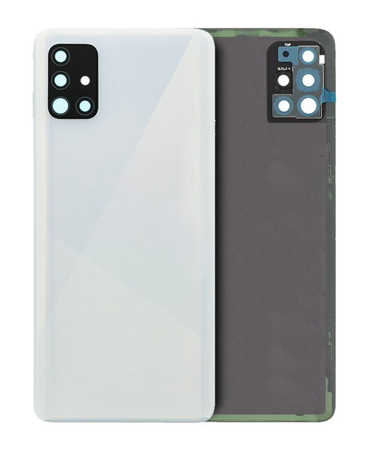 Back Cover Glass With Camera Lens For Samsung Galaxy A51 4G (A515 / 2020) (Service Pack) (Prism Crush White) - product image 1