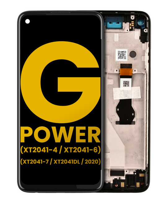 LCD Assembly With Frame For Motorola Moto G Power (XT2041-4 / XT2041-6 / XT2041-7 / XT2041DL / 2020) (Refurbished) (Smoke Black) | compatible mobile phone replacement part | SKU 107082087832 | product image 1