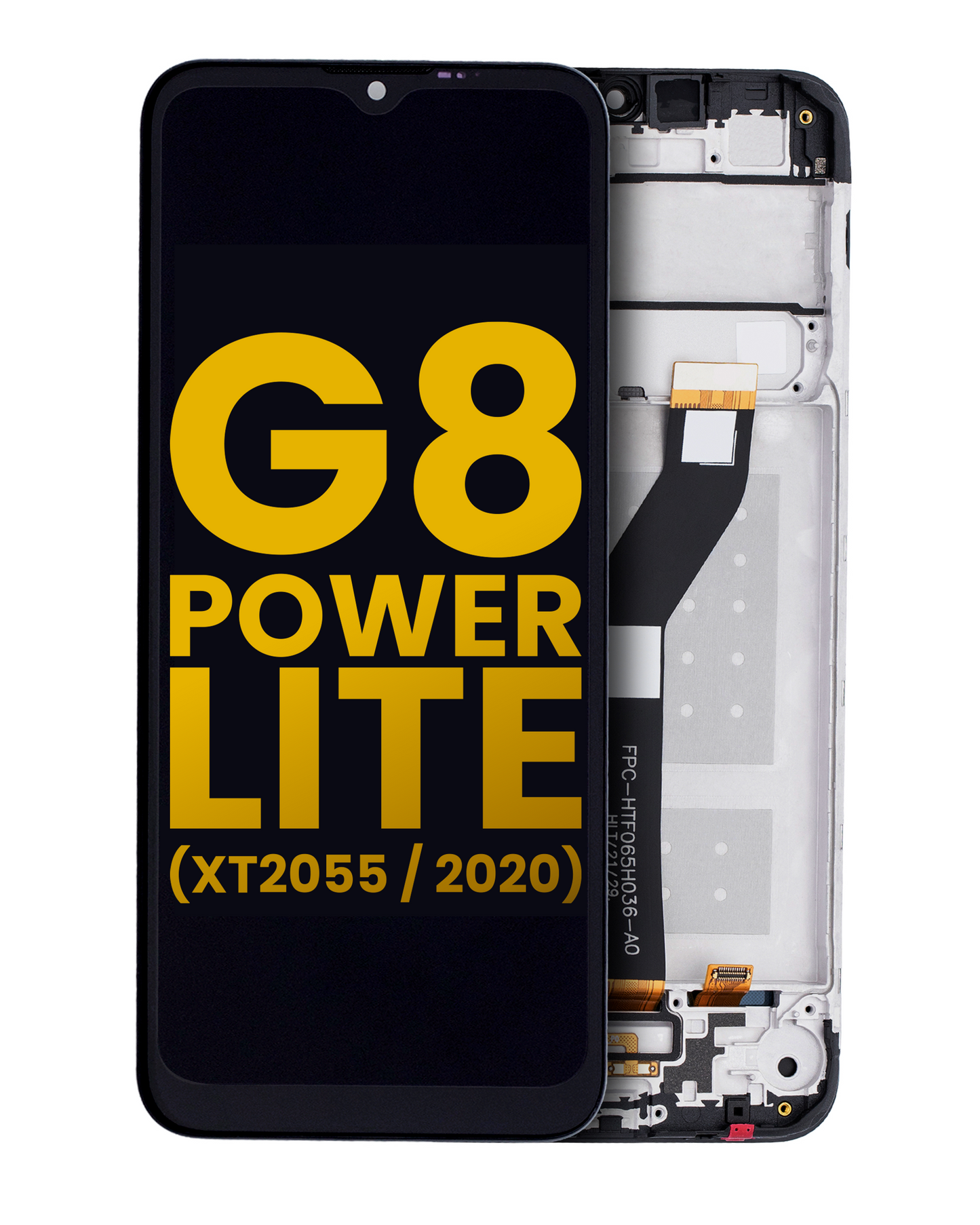 LCD Assembly With Frame For Motorola Moto G8 Power Lite (XT2055 / 2020) (Refurbished) (Black) replacement part for compatible Motorola phone, SKU 107082069904, product image 1
