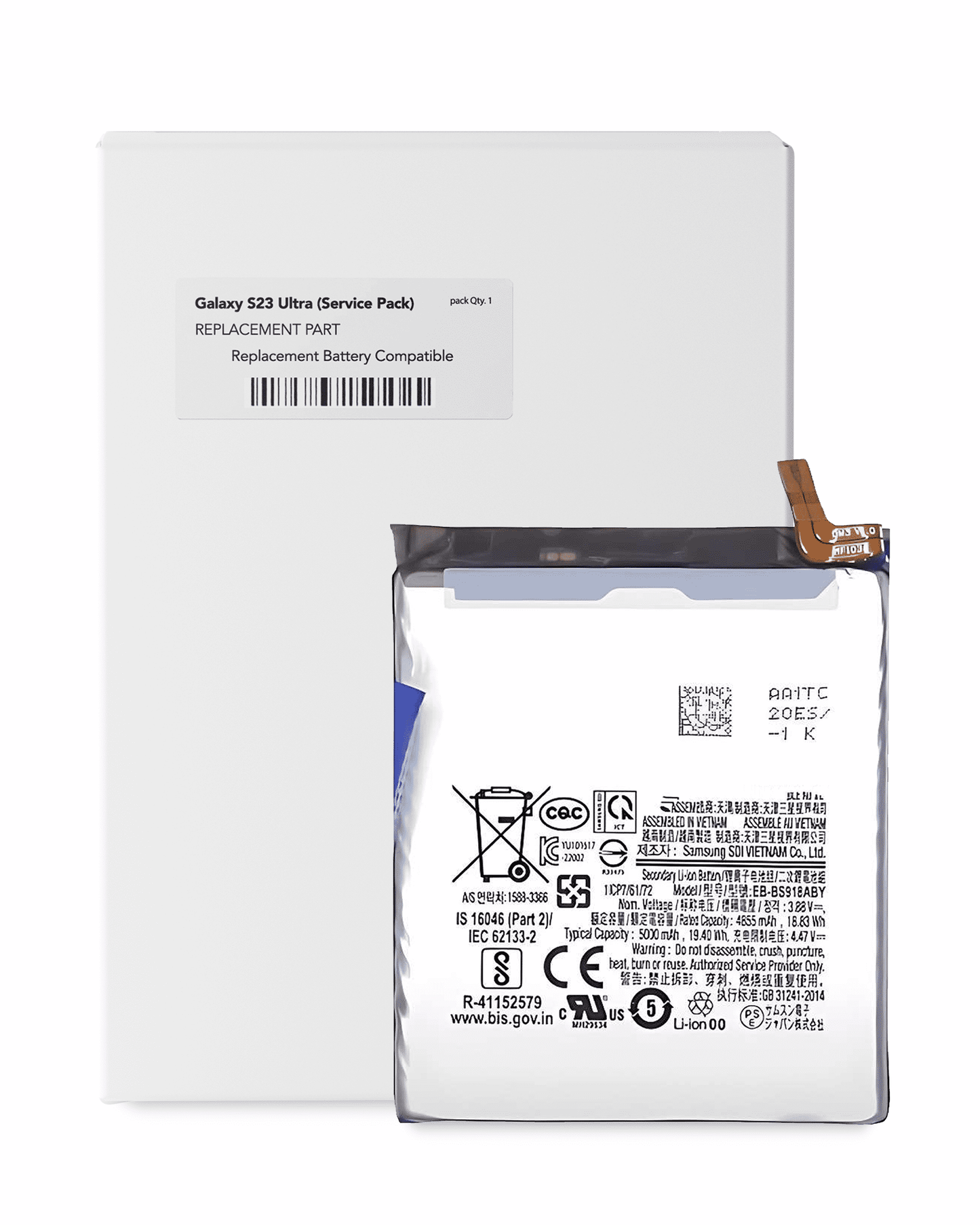 Replacement Battery For Samsung Galaxy S23 Ultra (Service Pack)