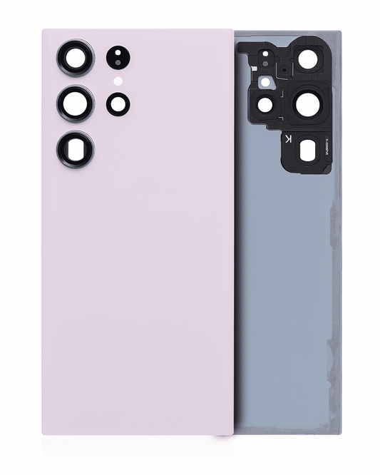 Back Cover Glass With Camera Lens For Samsung Galaxy S23 Ultra 5G (No Logo) (Aftermarket Plus) (Lavender)
