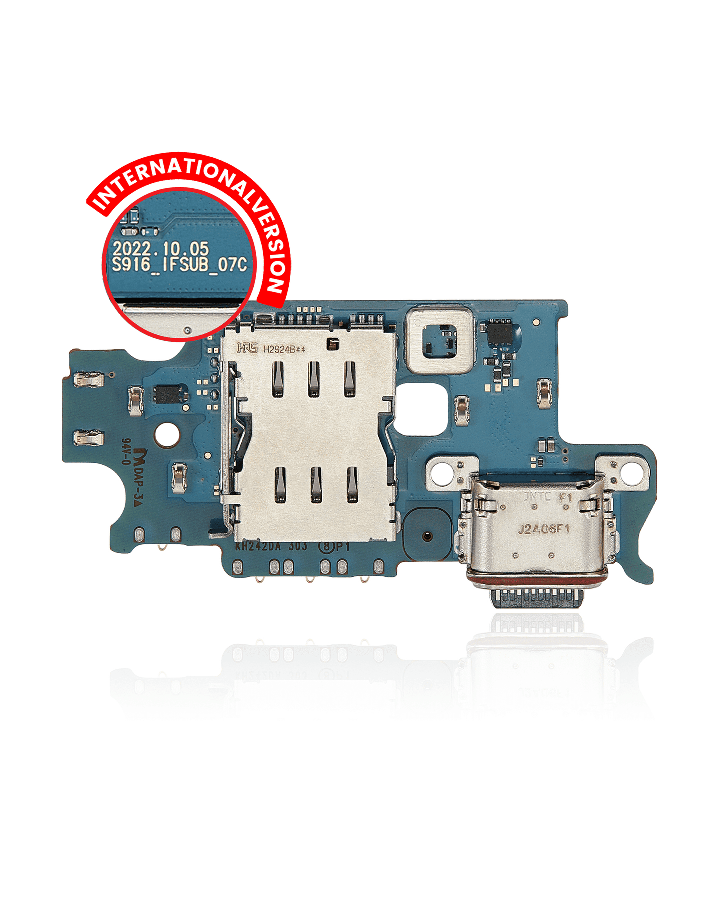 Charging Port Board With Sim Card Reader For Samsung Galaxy S23 Plus 5G (S916B) (International Version) (Premium)
