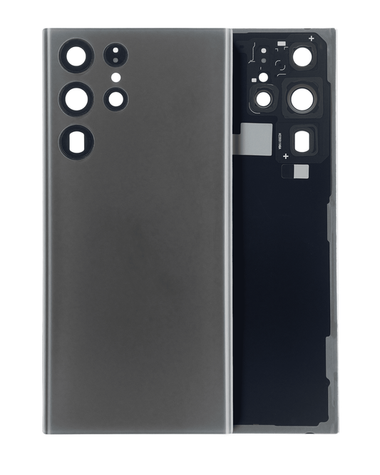 Back Cover Glass With Camera Lens For Samsung Galaxy S22 Ultra 5G (No Logo) (Aftermarket Plus) (Graphite)