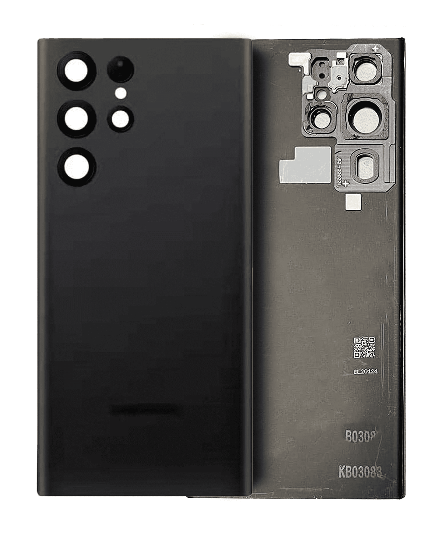 Back Cover Glass With Camera Lens For Samsung Galaxy S22 Ultra (Service Pack) (Phantom Black)