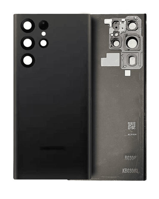 Back Cover Glass With Camera Lens For Samsung Galaxy S22 Ultra (Service Pack) (Phantom Black)