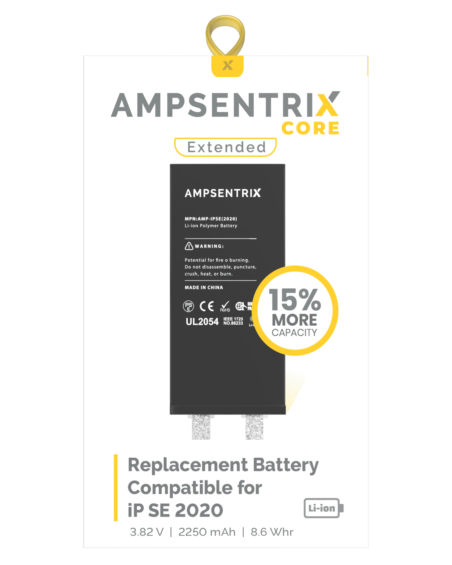 Replacement Battery For iPhone SE (2020) (Spot Welding Required) (AmpSentrix Core Extended)