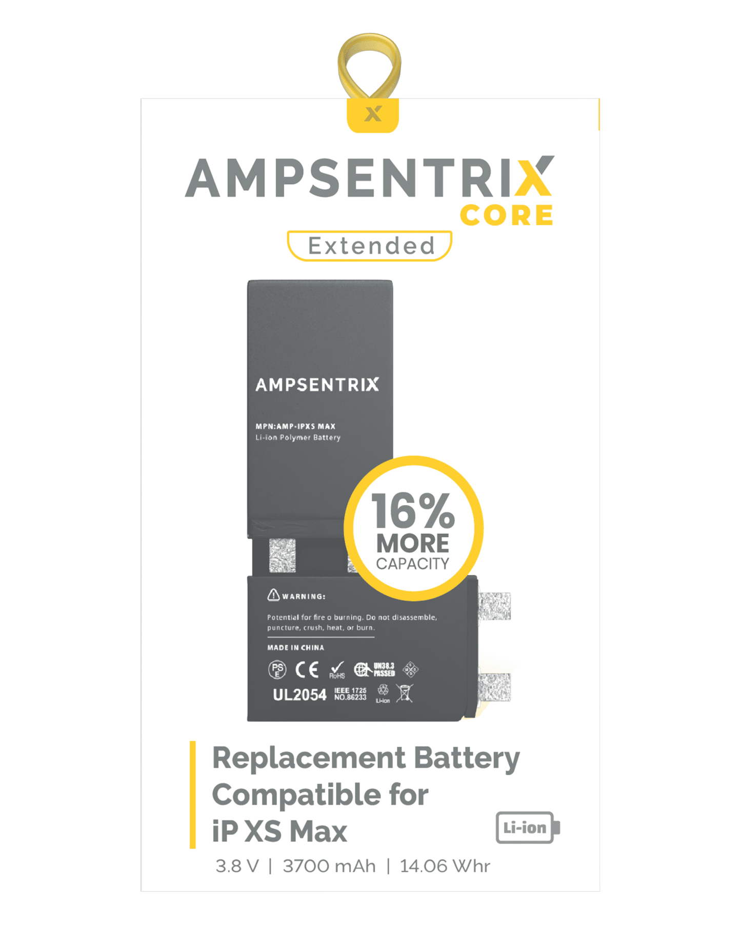 Replacement Battery For iPhone XS Max (Spot Welding Required) (AmpSentrix Core Extended)
