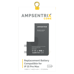 Replacement Battery Core For iPhone 15 Pro Max (Spot Welding Required) (AmpSentrix Core)