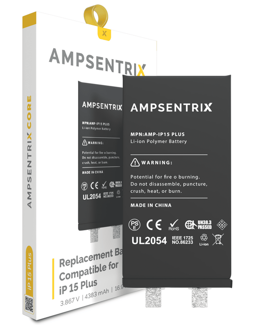Replacement Battery Core For iPhone 15 Plus (Spot Welding Required) (AmpSentrix Core)