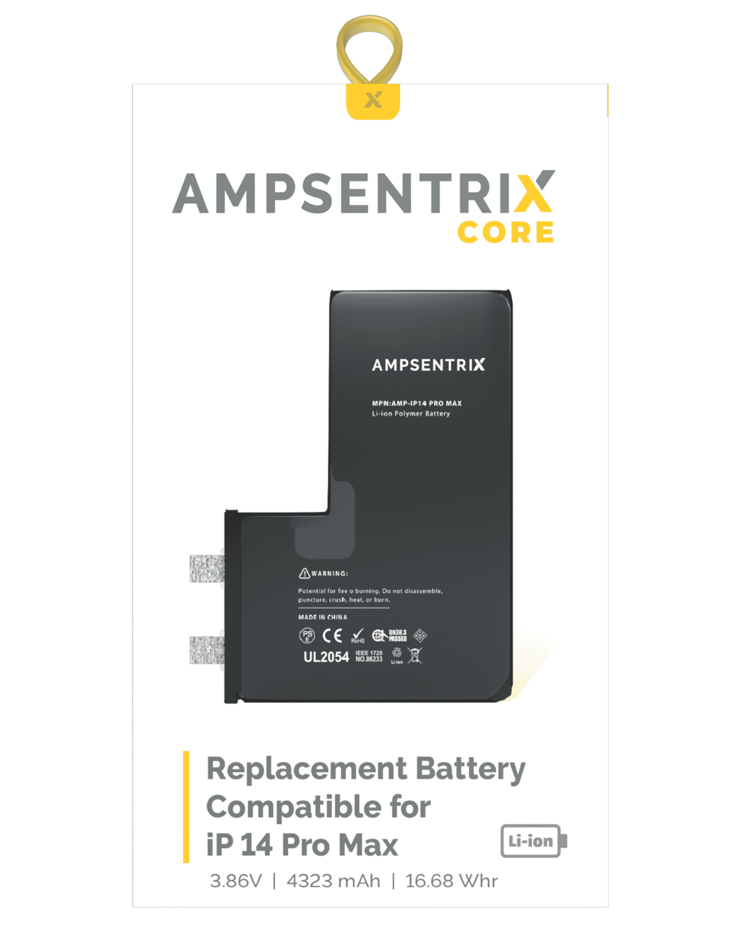 Replacement Battery Core For iPhone 14 Pro Max (Spot Welding Required) (AmpSentrix Core)