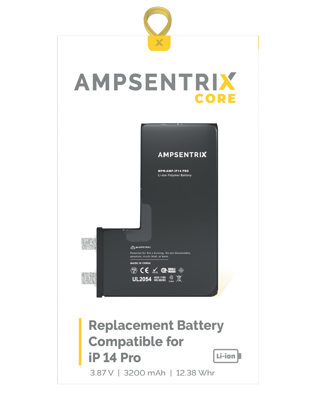 Replacement Battery Core For iPhone 14 Pro (Spot Welding Required) (AmpSentrix Core)
