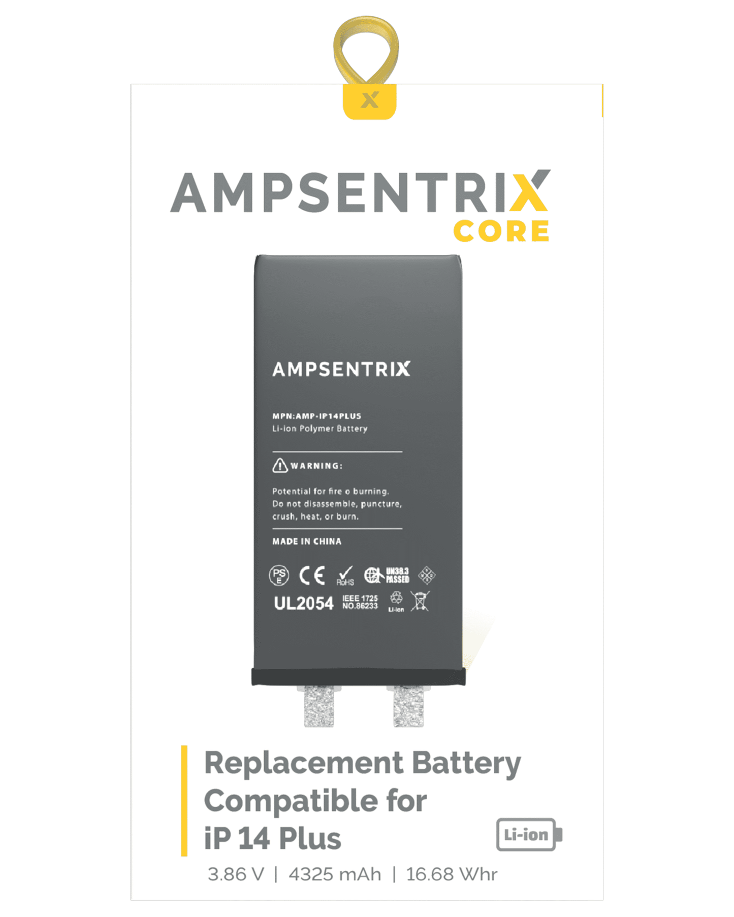 Replacement Battery Core For iPhone 14 Plus (Spot Welding Required) (AmpSentrix Core)