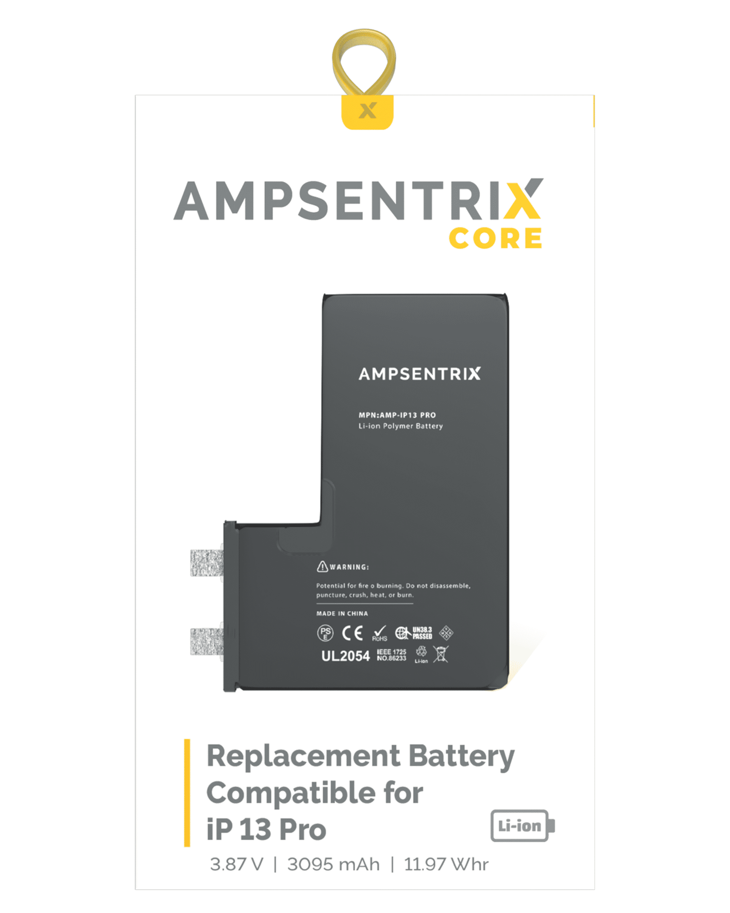 Replacement Battery Core For iPhone 13 Pro (Spot Welding Required) (AmpSentrix Core)