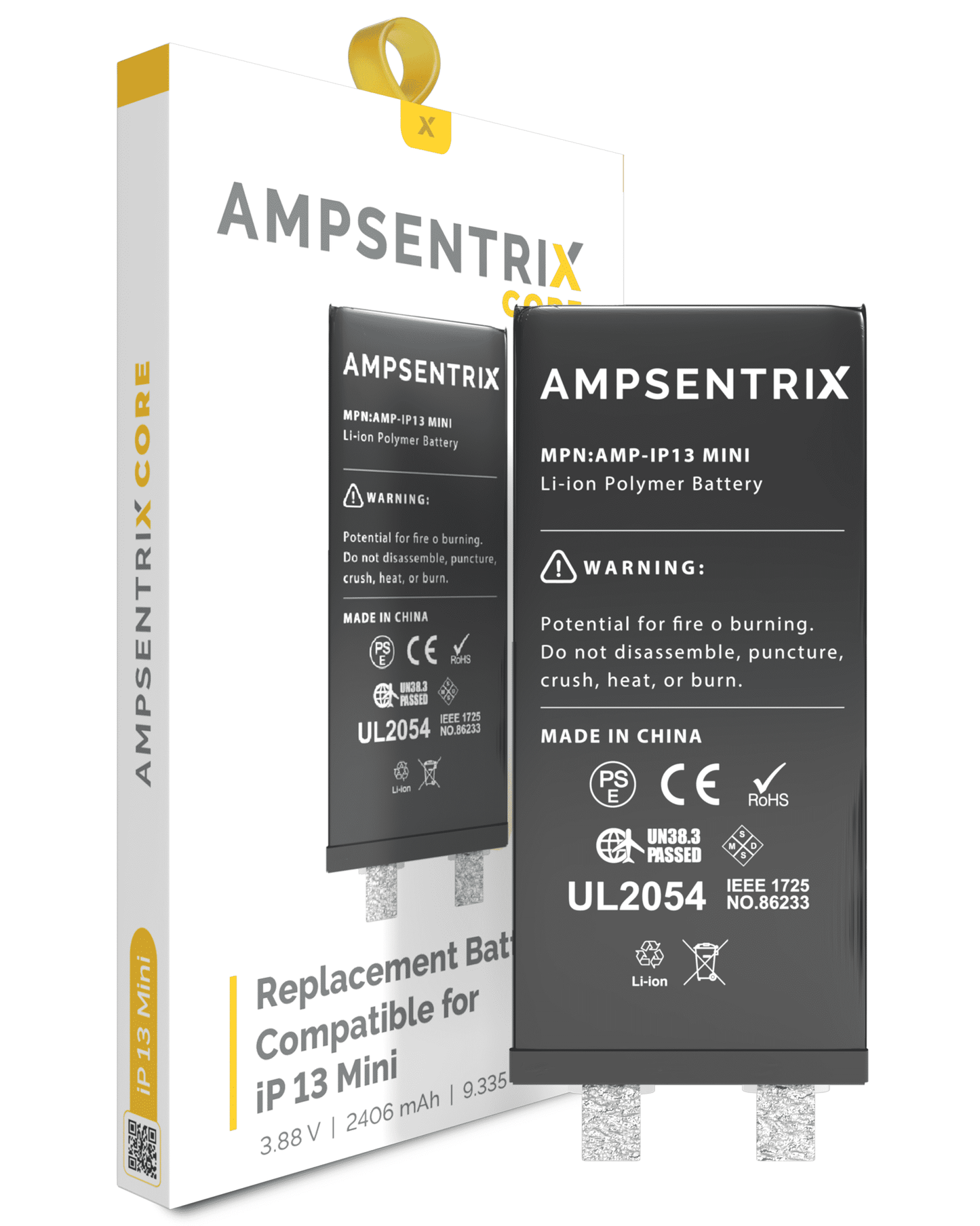 Replacement Battery Core For iPhone 13 Mini (Spot Welding Required) (AmpSentrix Core)