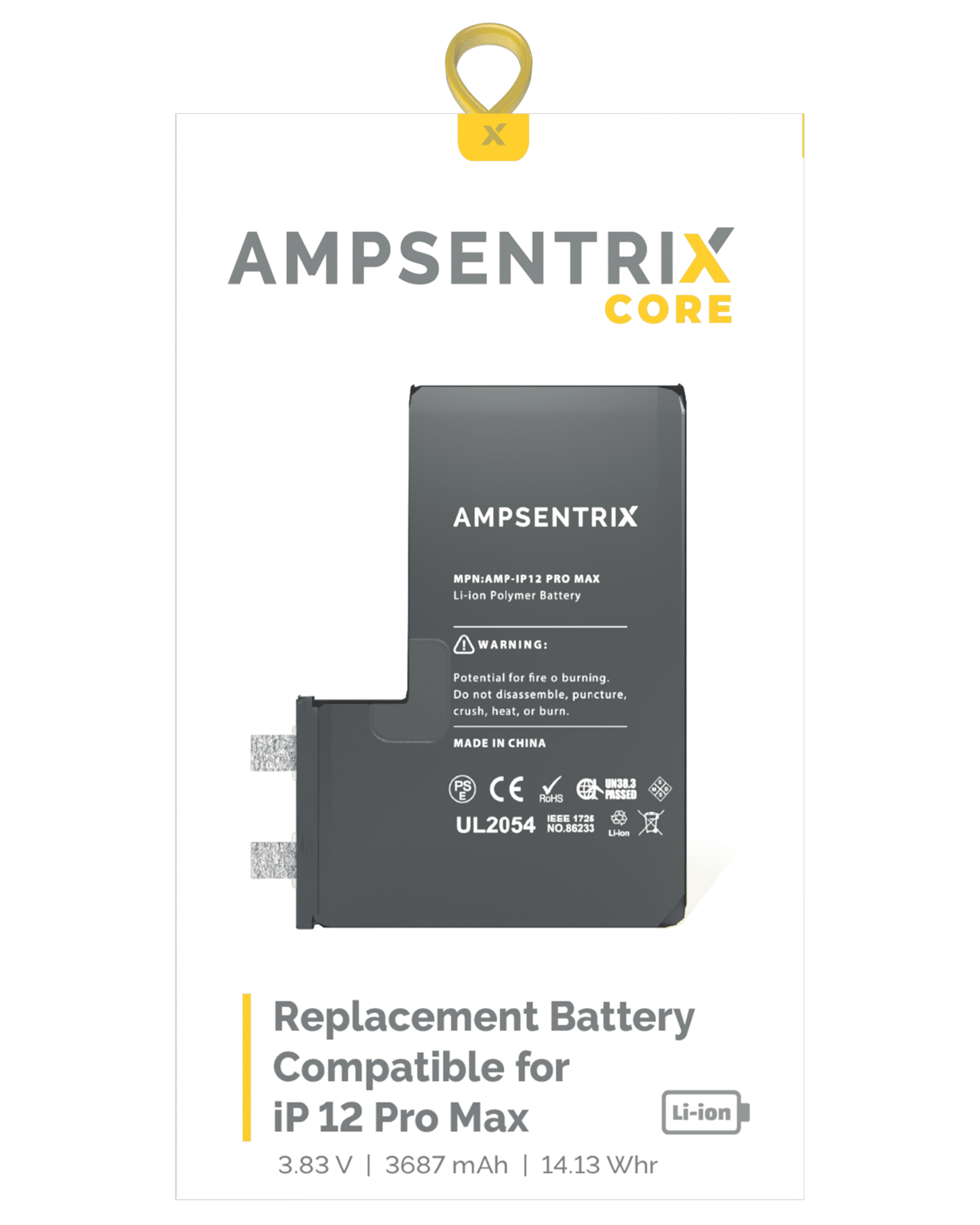 Replacement Battery Core For iPhone 12 Pro Max (Spot Welding Required) (AmpSentrix Core)